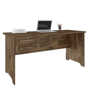 Escrivaninha Mesa Escritório 160cm 2 Gavetas Cannes RV Móveis Amadeirado