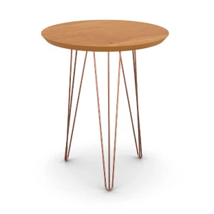 Mesa de Apoio Redonda Pés de Ferro 53 x 53 x 62 Evolution Patrimar Cinamomo