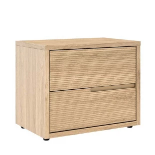 Mesa de Cabeceira 2 Gavetas Cava 100% MDF Concept Robel Hanover Frisado