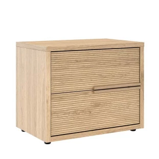 Mesa de Cabeceira 2 Gavetas Puxadores 100% MDF Concept Robel Hanover Frisado