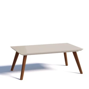 Mesa de Centro Sala Estar Retangular 91x52 Classic Imcal Off White