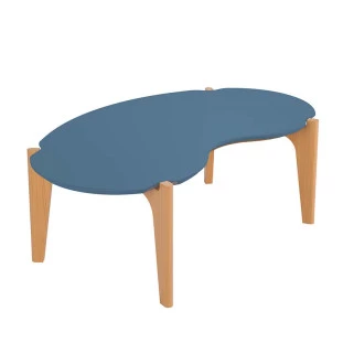 Mesa de Centro MDF Usinado Florida 105cm Lukaliam Azul Lord/Freijo