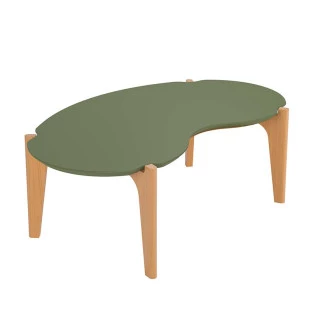 Mesa de Centro MDF Usinado Florida 105cm Lukaliam Verde Floresta/Freijo