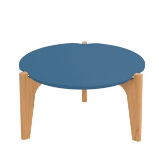 Mesa de Centro MDF Usinado Florida 55cm Lukaliam Azul Lord/Freijo