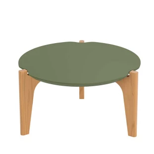 Mesa de Centro MDF Usinado Florida 55cm Lukaliam Verde Floresta/Freijo