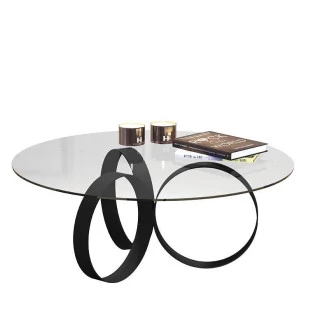 Mesa de Centro Tampo de Vidro Redonda 8060 JB Bechara Preto
