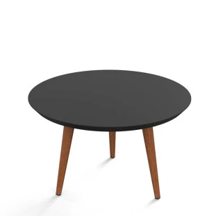 Mesa de Centro Retrô Pés Palito Luna 59 x 59 x 32 Patrimar Preto