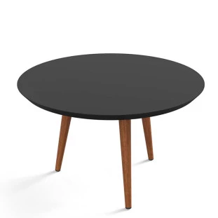 Mesa de Centro Redonda Retrô Pés Palito Luna 67 x 67 x 35 Patrimar Preto