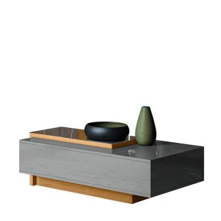 Mesa de Centro Com Espelho Milão Lukaliam Cinza/Tauari