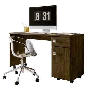 Escrivaninha Mesa Notebook Escritório Quarto 136cm Malta Lukaliam Canela