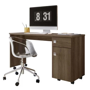 Escrivaninha Mesa Notebook Escritório Quarto 136cm Malta Lukaliam Imbuia