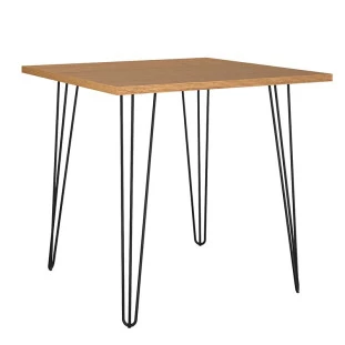 Mesa de Jantar Quadrada 80x80 Pés Ferro Wood EAX Móveis Naturale