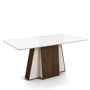 Mesa Para Sala de Jantar 170 x 90 Amalfi Lukaliam Noce/Off White
