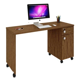 Mesa Para Computador Office Malta Lukaliam Amêndoa