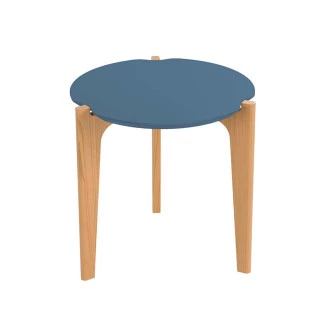 Mesa Lateral MDF Usinado Florida 50cm Lukaliam Azul Lord/Freijo
