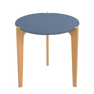 Mesa Lateral MDF Usinado Florida 60cm Lukaliam Azul Lord/Freijo
