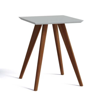Mesa Lateral Quadrada Sala de Estar 52x52x66 Classic Imcal Branco