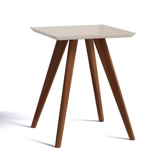 Mesa Lateral Quadrada Sala de Estar 52x52x66 Classic Imcal Off White