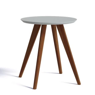 Mesa Lateral Redonda Sala de Estar 60x60x66 Classic Imcal Branco