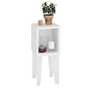 Mesa de Canto Retrô Tubi RV Móveis Branco