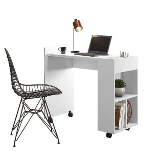 Mesa Pequena Para Escritório Estudos 94cm Alessa M2 Lukaliam Branco