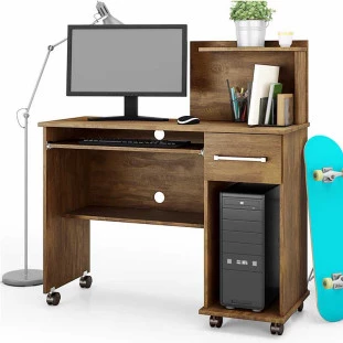 Mesa Para Computador Pequena Office Studio Lukaliam Canela
