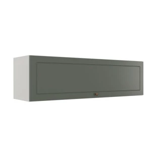 Módulo Armário Aéreo 120cm 1 Porta Basculante 100% MDF Cozinha Provence Robel Branco/Salvia Matte