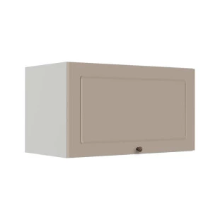Módulo Armário Aéreo 60cm 1 Porta Basculante 100% MDF Cozinha Provence Robel Branco/Fendi Matte