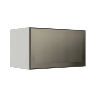 Módulo Armário Aéreo 60cm 1 Porta Basculante Vidro Reflecta Cozinha Modulada Robel Branco