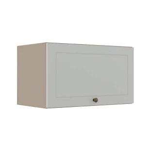 Módulo Armário Aéreo 60cm 1 Porta Basculante 100% MDF Cozinha Provence Robel Fendi/Branco Matte