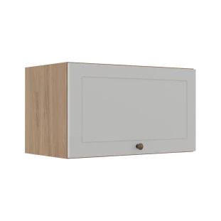 Módulo Armário Aéreo 60cm 1 Porta Basculante 100% MDF Cozinha Provence Robel Hanover/Branco Matte
