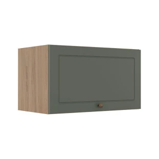 Módulo Armário Aéreo 60cm 1 Porta Basculante 100% MDF Cozinha Provence Robel Hanover/Salvia Matte