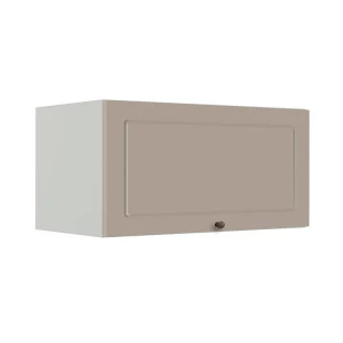 Módulo Armário Aéreo 70cm 1 Porta Basculante 100% MDF Cozinha Provence Robel Branco/Fendi Matte