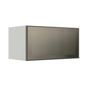 Módulo Armário Aéreo 70cm 1 Porta Basculante Vidro Reflecta Cozinha Modulada Robel Branco