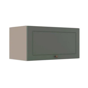 Módulo Armário Aéreo 70cm 1 Porta Basculante 100% MDF Cozinha Provence Robel Fendi/Salvia Matte