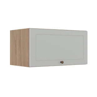 Módulo Armário Aéreo 70cm 1 Porta Basculante 100% MDF Cozinha Provence Robel Hanover/Branco Matte