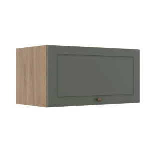 Módulo Armário Aéreo 70cm 1 Porta Basculante 100% MDF Cozinha Provence Robel Hanover/Salvia Matte