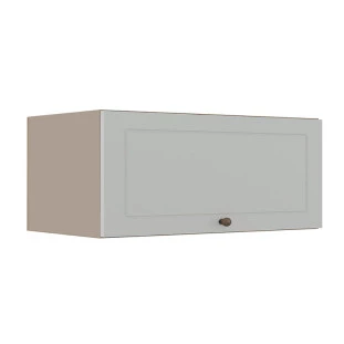 Módulo Armário Aéreo 80cm 1 Porta Basculante 100% MDF Cozinha Provence Robel Fendi/Branco Matte