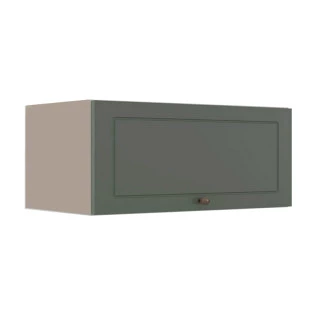 Módulo Armário Aéreo 80cm 1 Porta Basculante 100% MDF Cozinha Provence Robel Fendi/Salvia Matte
