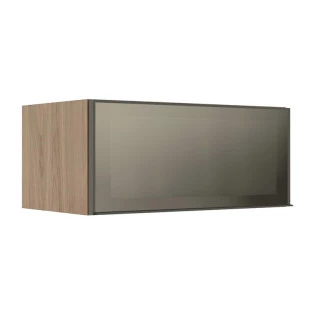 Módulo Armário Aéreo 80cm 1 Porta Basculante Vidro Reflecta Cozinha Modulada Robel Hanover