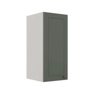 Módulo Armário Aéreo 68x30x34cm 1 Porta 100% MDF Cozinha Modulada Provence Robel Branco/Sálvia Matte