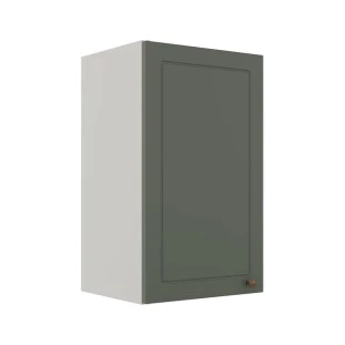 Módulo Armário Aéreo 68x40x34cm 1 Porta 100% MDF Cozinha Modulada Provence Robel Branco/Salvia Matte