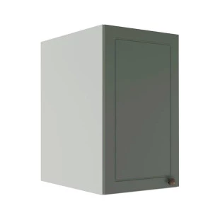 Módulo Armário Aéreo 68x40x56cm 1 Porta 100% MDF Cozinha Modulada Provence Robel Branco/Sálvia Matte