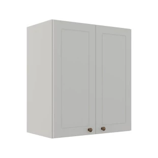 Módulo Armário Aéreo 68x60x34cm 2 Portas 100% MDF Cozinha Modulada Provence Robel Branco/Branco Matte