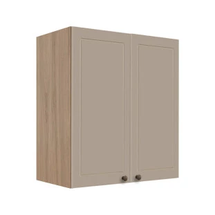 Módulo Armário Aéreo 68x60x34cm 2 Portas 100% MDF Cozinha Modulada Provence Robel Hanover/Fendi Matte