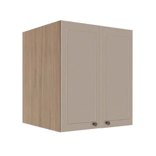 Módulo Armário Aéreo 68x60x56cm 2 Portas 100% MDF Cozinha Provence Robel Hanover/Fendi Matte