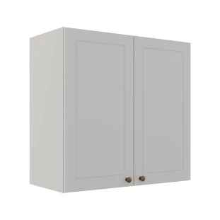 Módulo Armário Aéreo 68x70x34cm 2 Portas 100% MDF Cozinha Modulada Provence Robel Branco/Branco Matte