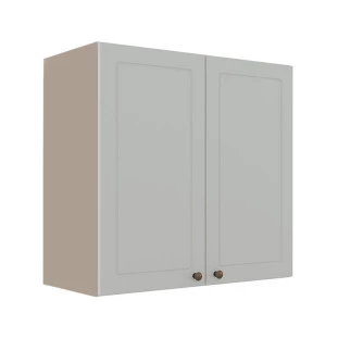 Módulo Armário Aéreo 68x70x34cm 2 Portas 100% MDF Cozinha Modulada Provence Robel Fendi/Branco Matte