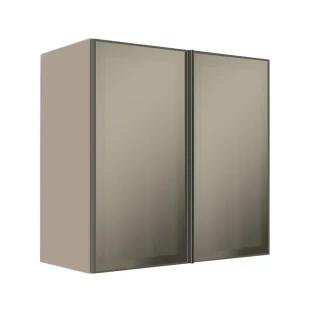 Módulo Armário Aéreo 68x70x34cm 2 Portas Vidro Reflecta Cozinha Modulada Robel Fendi
