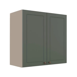 Módulo Armário Aéreo 68x70x34cm 2 Portas 100% MDF Cozinha Modulada Provence Robel Fendi/Salvia Matte